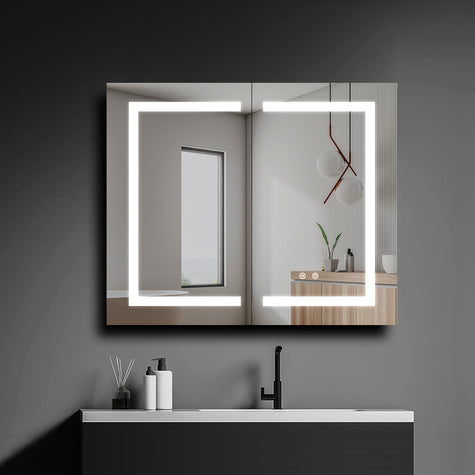 NYSA Rectangular Frameless Custom LED Medicine Cabinet