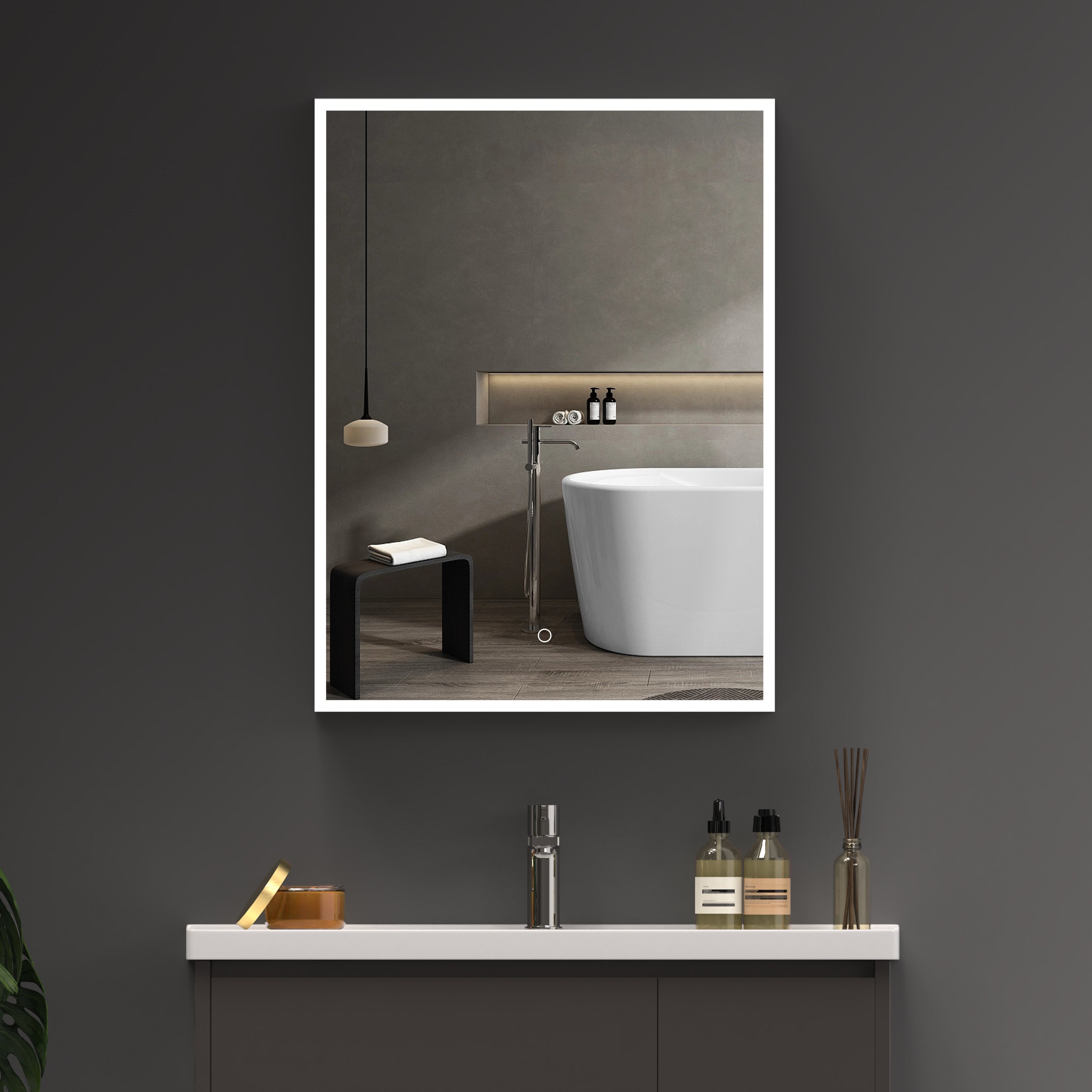 SEIRA Rectangular Frameless Custom LED Medicine Cabinet