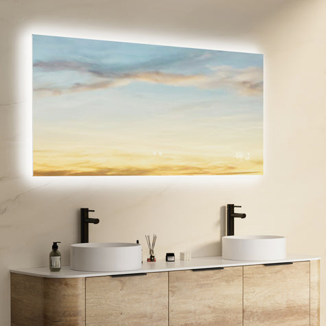 CRYSTAL Rectangular Frameless Custom LED Mirror with Backlight