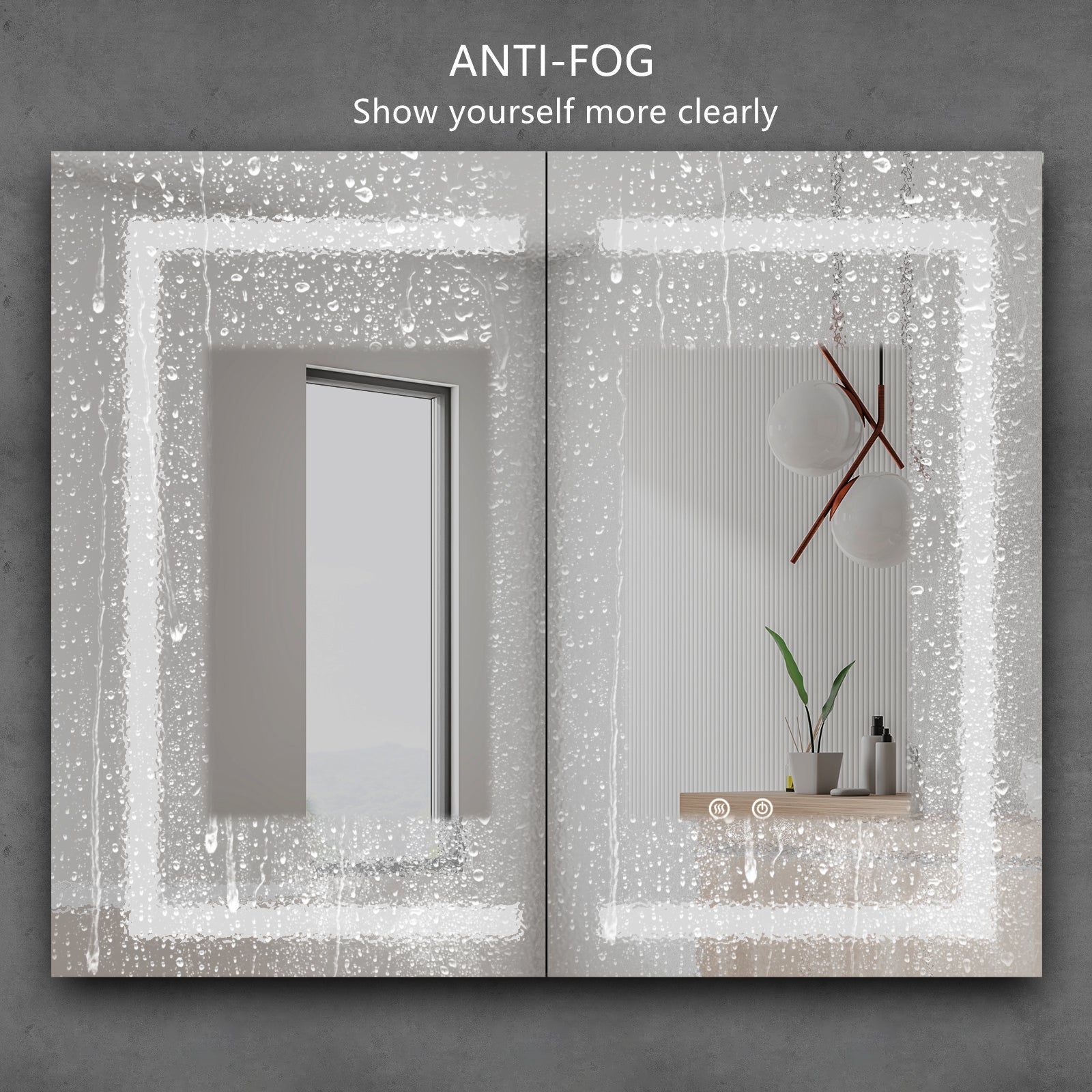 NYSA Rectangular Frameless Custom LED Medicine Cabinet