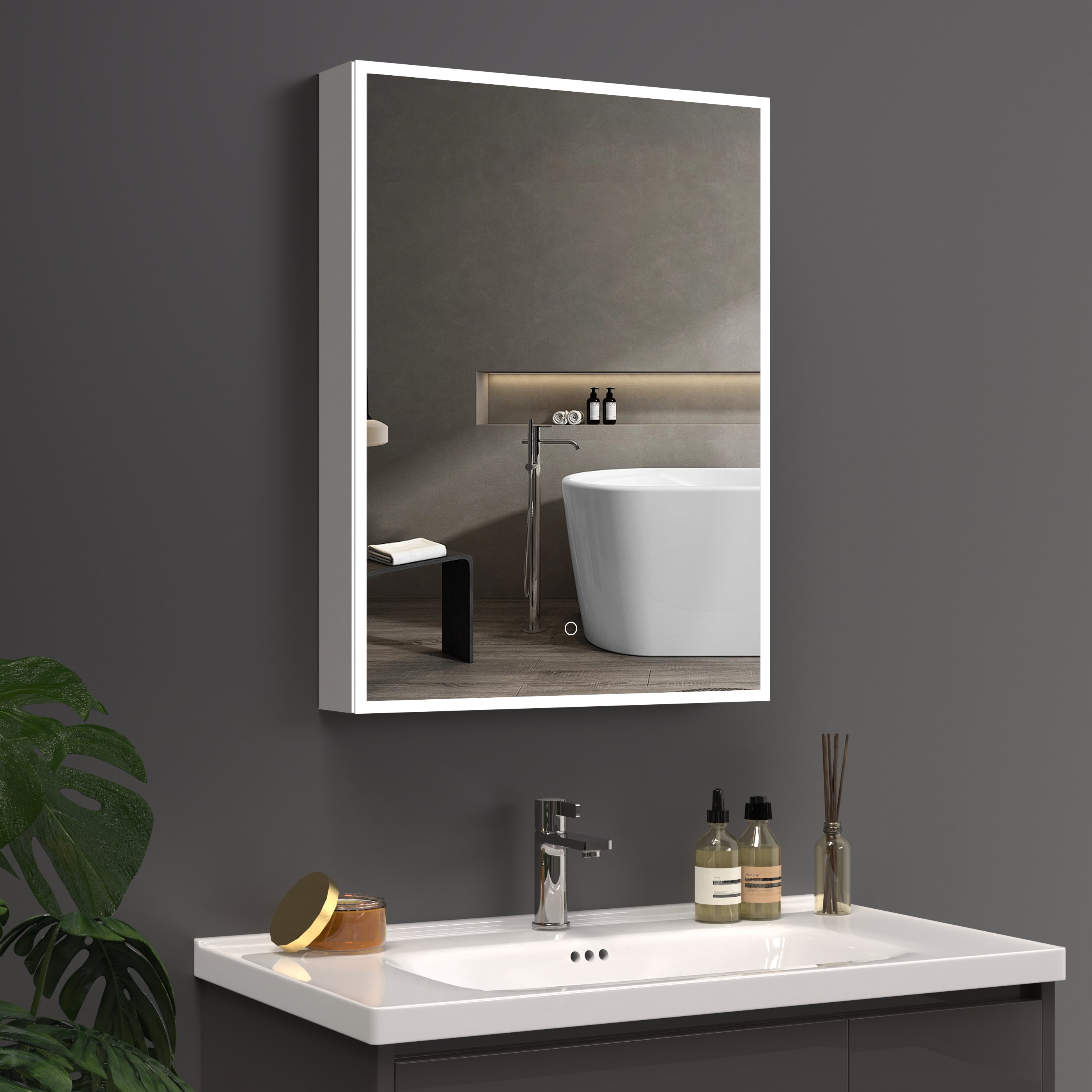SEIRA Rectangular Frameless Custom LED Medicine Cabinet