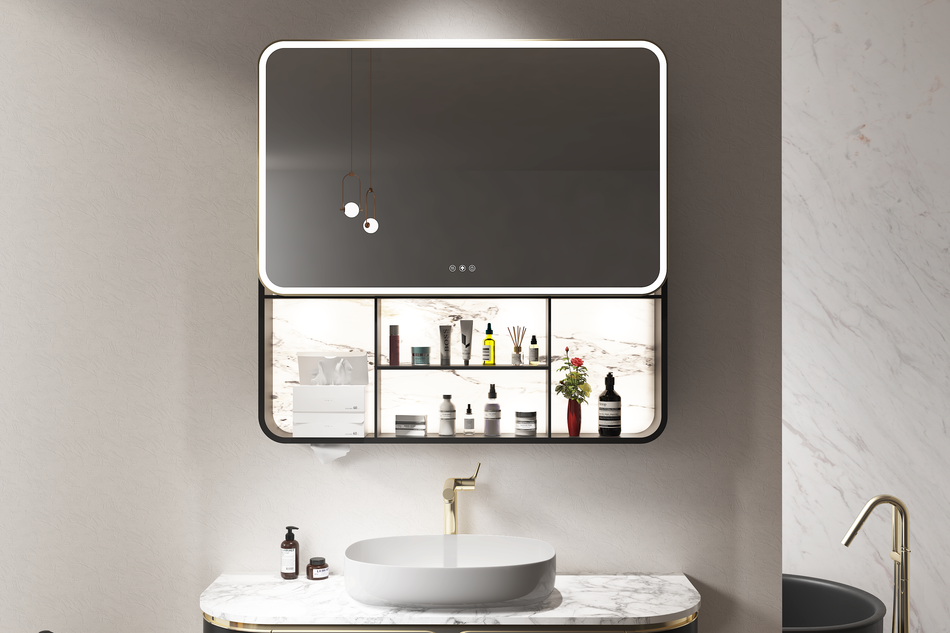ALTA Rounded Frameless Custom Sliding LED Medicine Cabinet