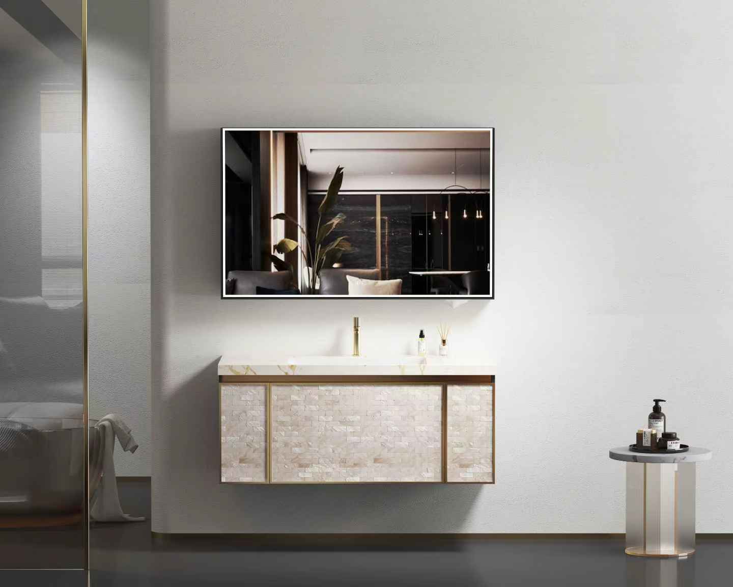 CORO Rectangular Frameless Custom Sliding LED Medicine Cabinet