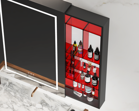 PYRA Rectangular Frameless Custom Sliding LED Medicine Cabinet