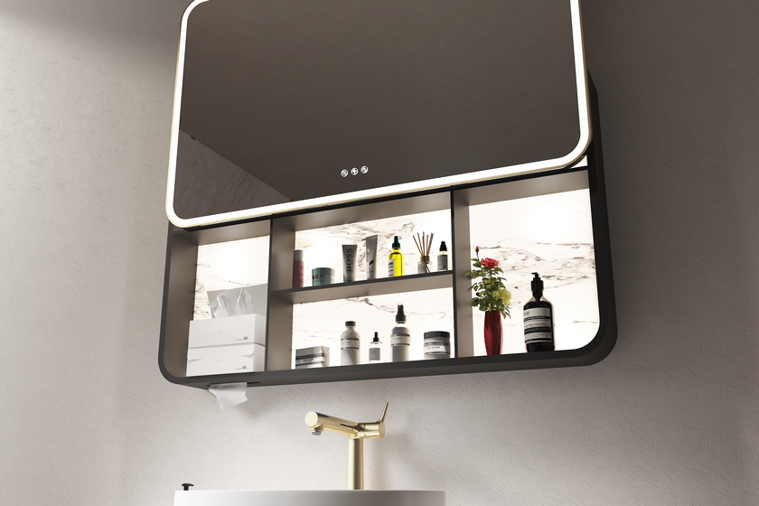 ALTA Rounded Frameless Custom Sliding LED Medicine Cabinet