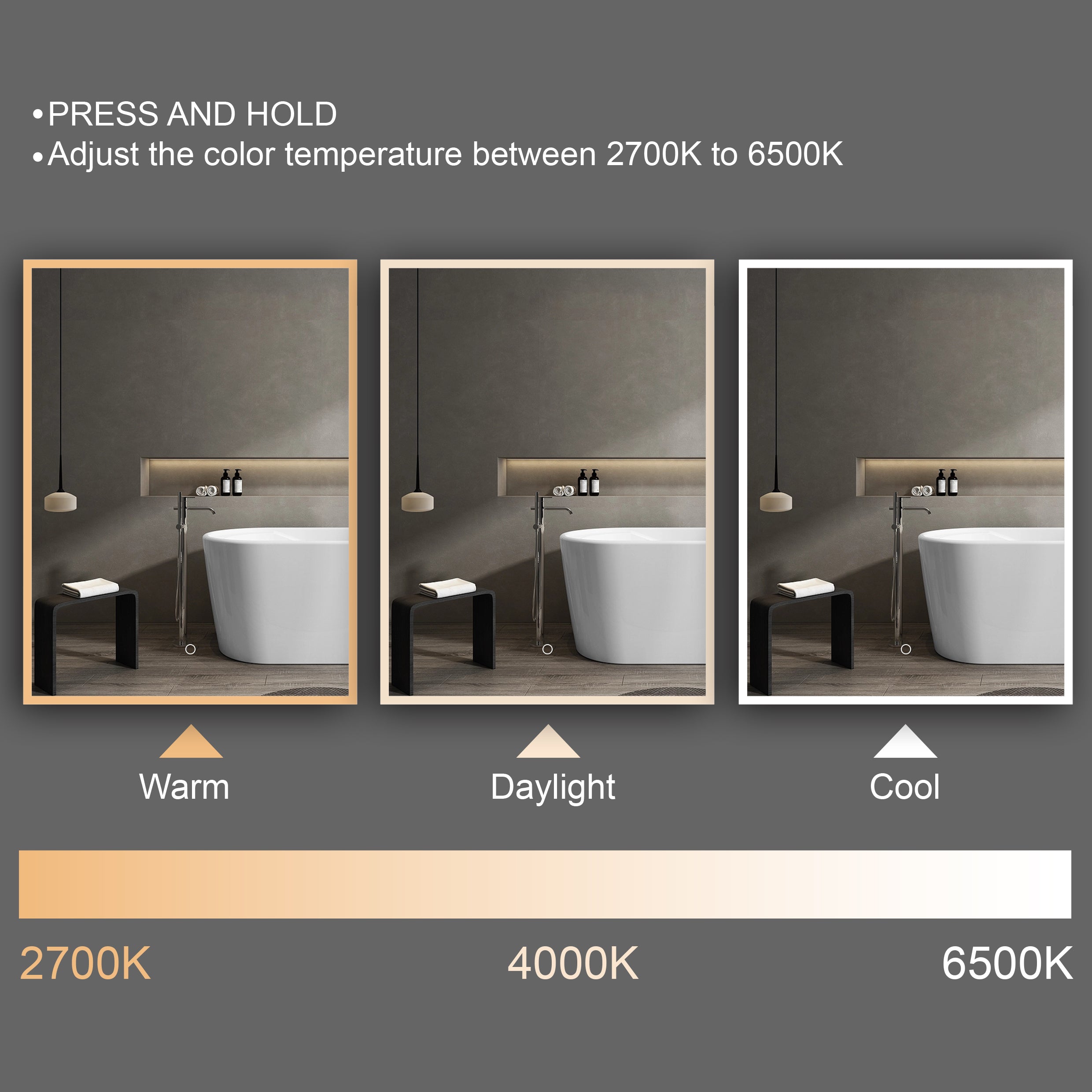SEIRA Rectangular Frameless Custom LED Medicine Cabinet