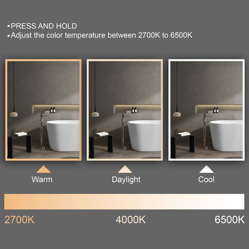 SEIRA Rectangular Frameless Custom LED Medicine Cabinet
