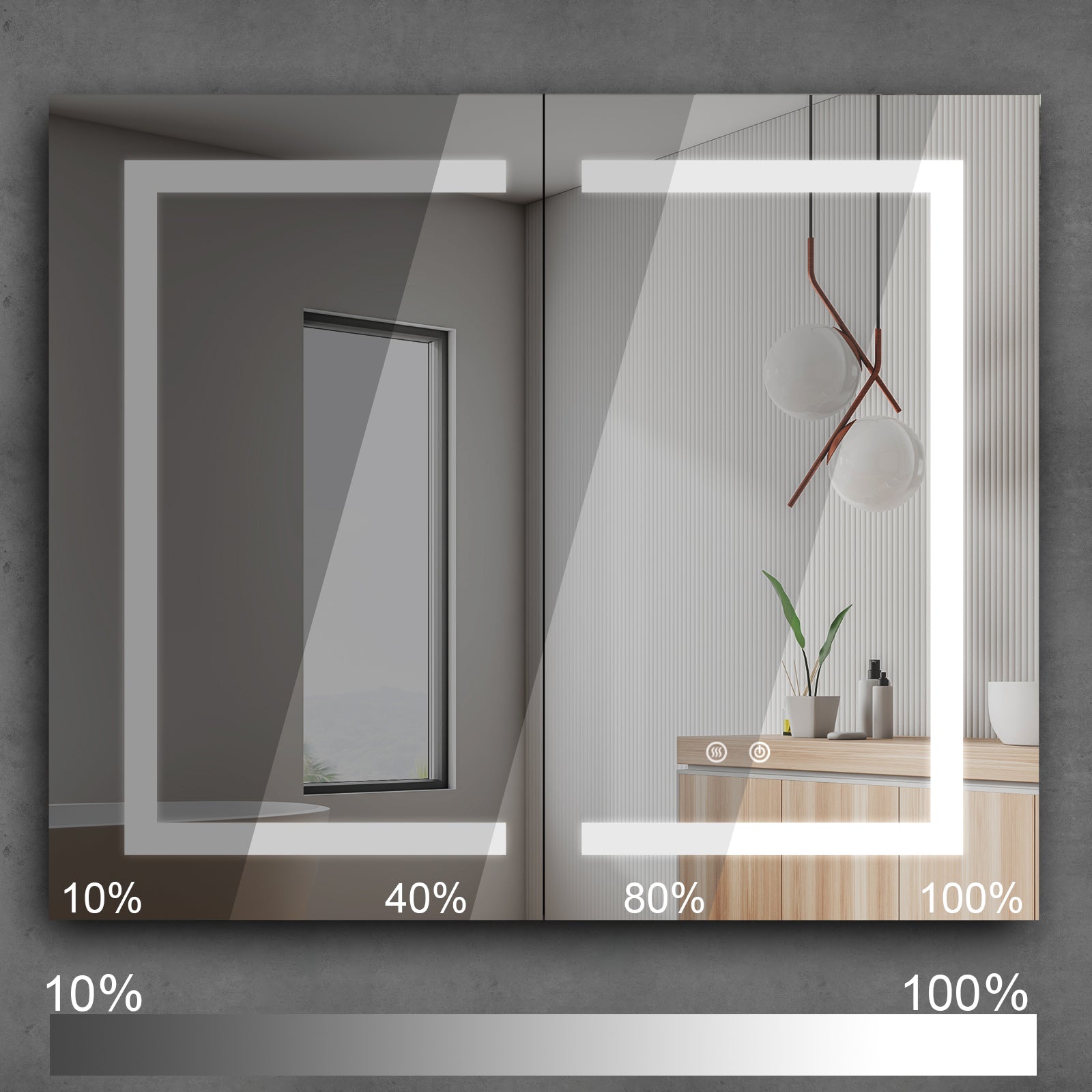 NYSA Rectangular Frameless Custom LED Medicine Cabinet