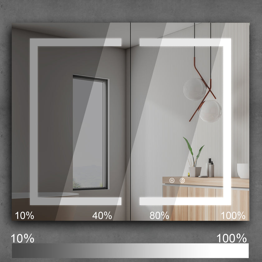 NYSA Rectangular Frameless Custom LED Medicine Cabinet