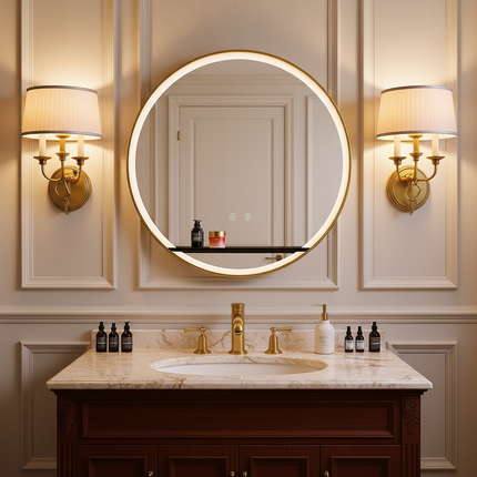 ALPHA Round Metal Framed LED Mirror