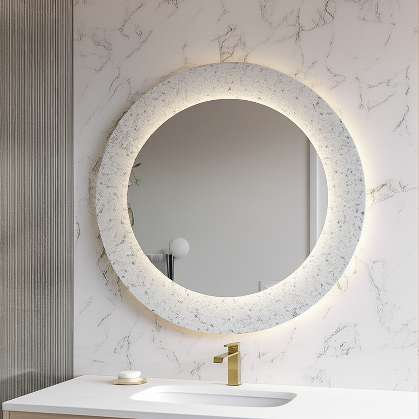 GLINT Round Acrylic Framed LED Mirror