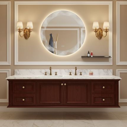 CLARO Round Acrylic Framed LED Mirror