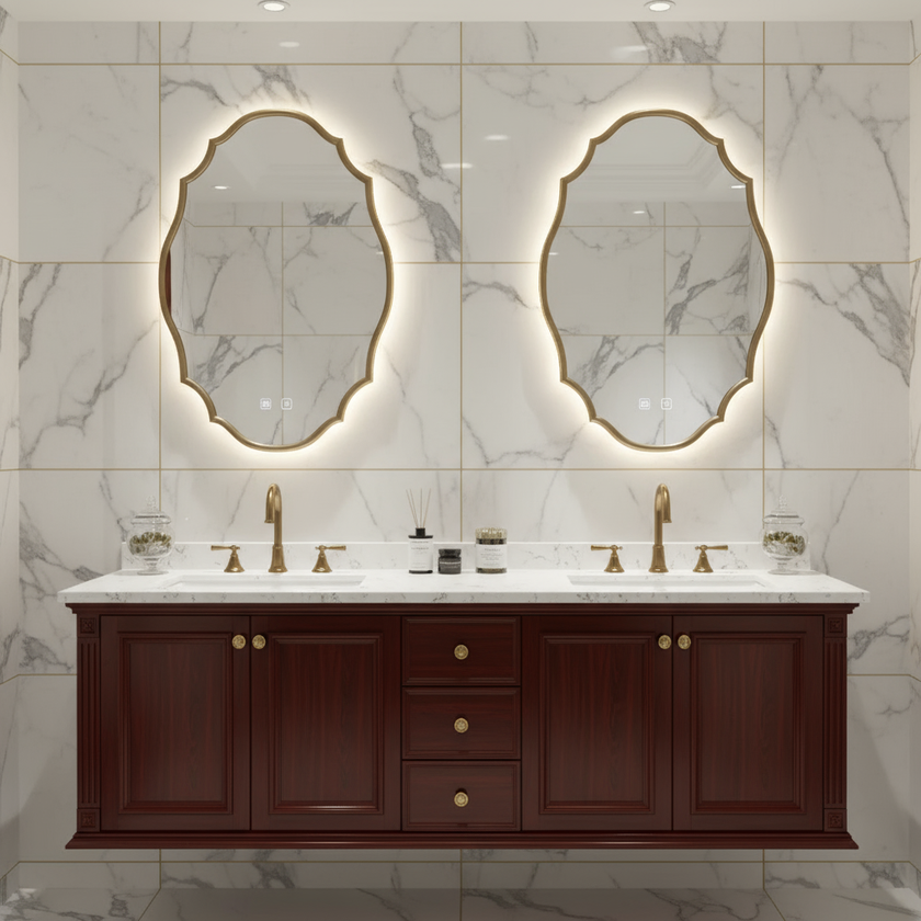 BRILLO Irregular Metal Framed Custom LED Mirror