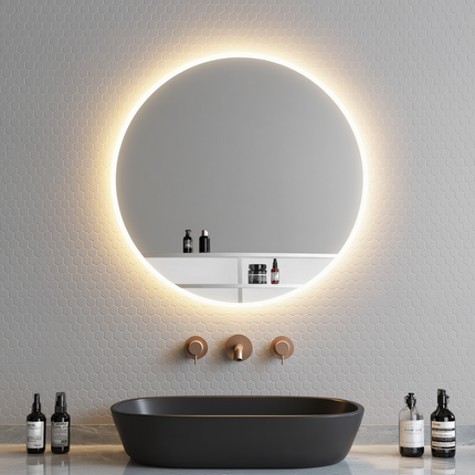 SPIRA Round Frameless LED Mirror