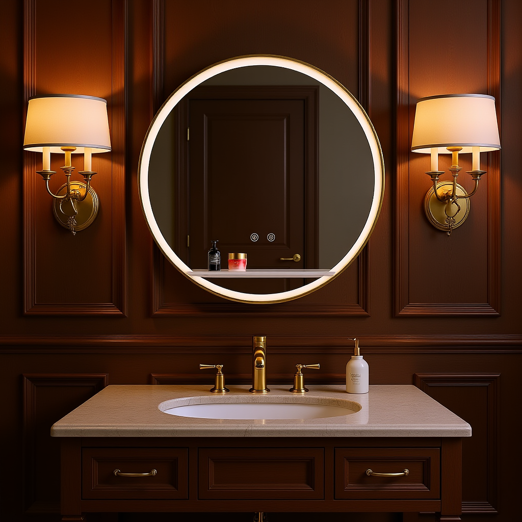 ALPHA Round Metal Framed LED Mirror