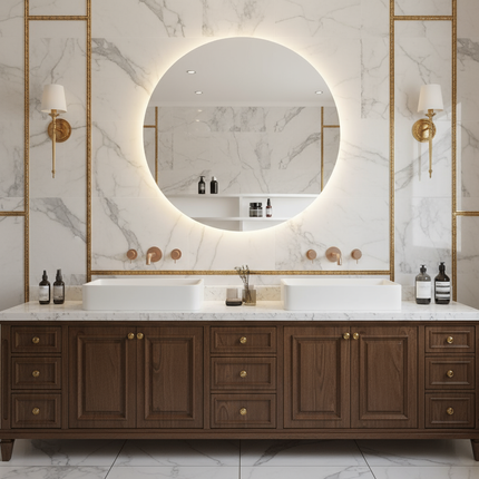 SPIRA Round Frameless LED Mirror