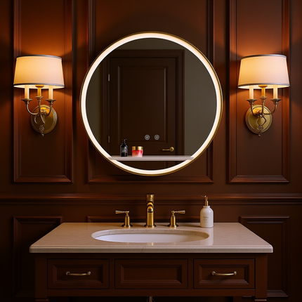 ALPHA Round Metal Framed LED Mirror