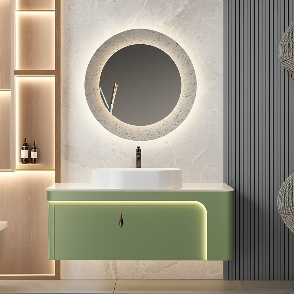 GLINT Round Acrylic Framed LED Mirror