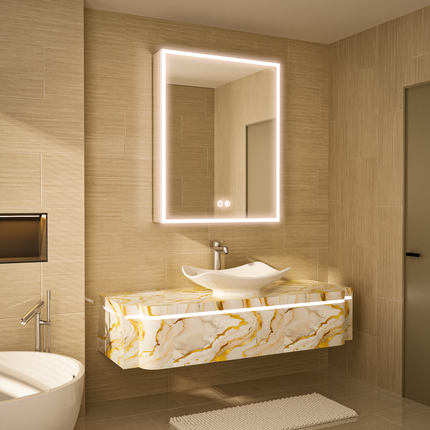 RADIY Rectangular Frameless Medicine Cabinet with Edge LED Light
