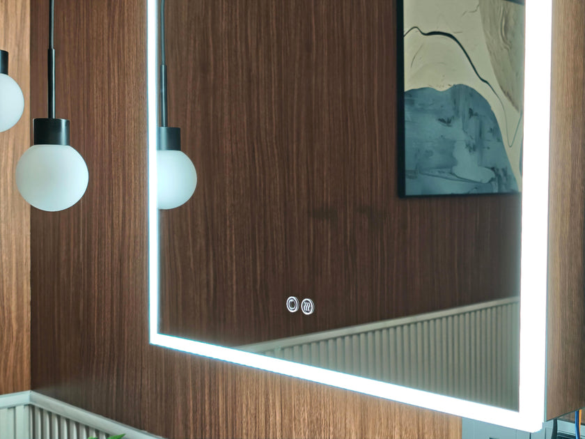 RADIY Rectangular Frameless Medicine Cabinet with Edge LED Light