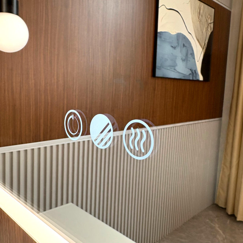 GLOWY Rectangular Frameless LED Mirror with Edge LED Light | Ship today mirror