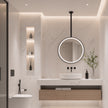 HELYON Hanging Rod Round Framed Custom LED Mirror