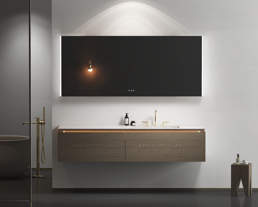 ZIA Rectangular Frameless Custom Sliding LED Medicine Cabinet