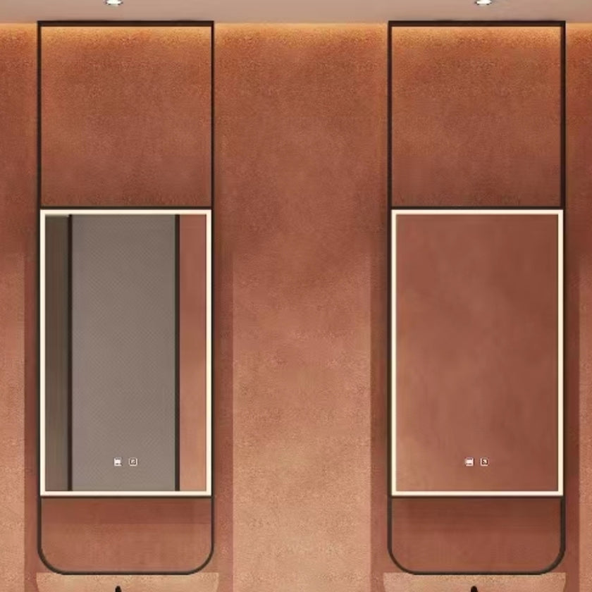 GLIM Hanging Rod Rectangular Metal Framed Custom LED Mirror