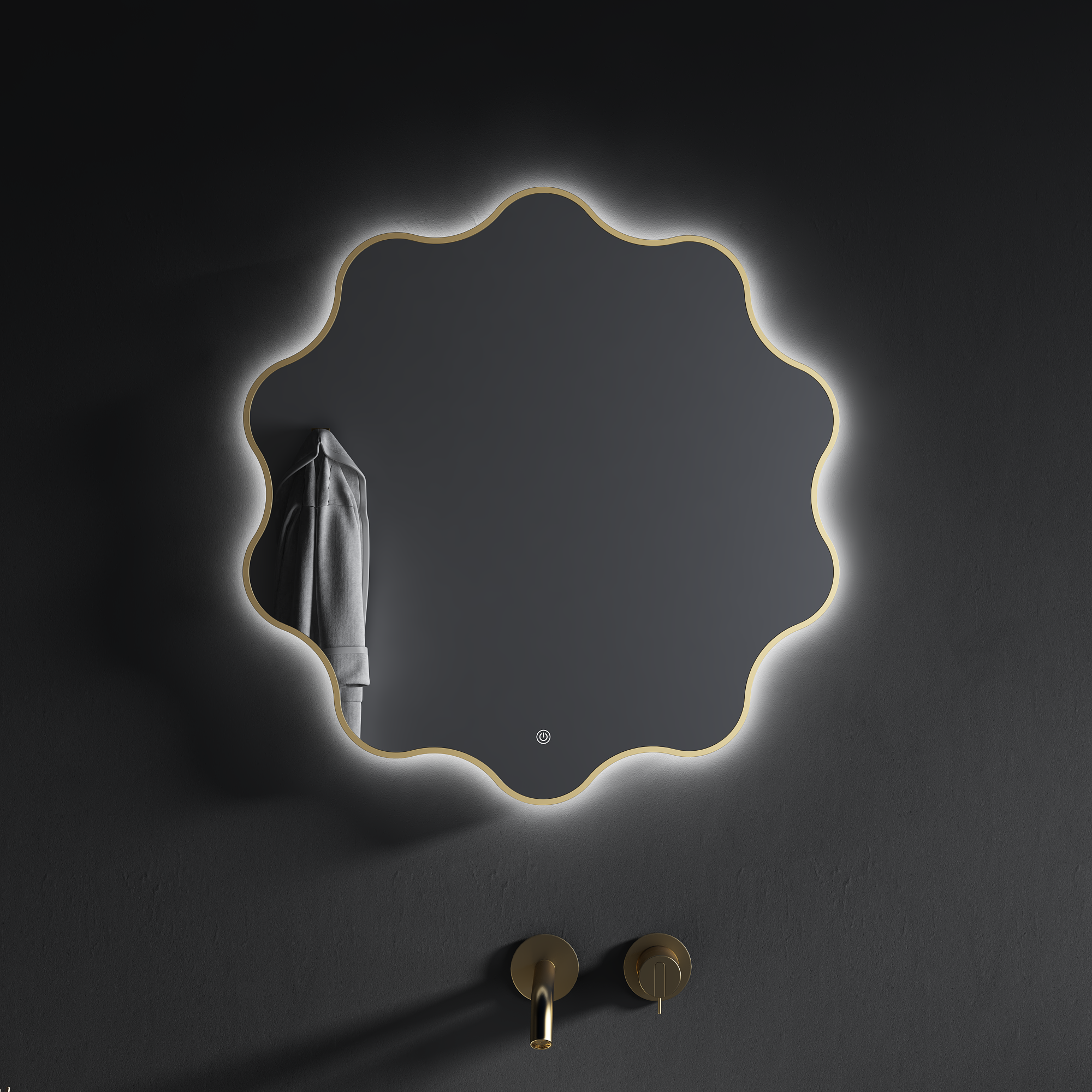 PRISMOS Irregular Metal Framed Custom LED Mirror