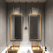 VIRTUS Hanging Rod Rounded Metal Framed Custom LED Mirror