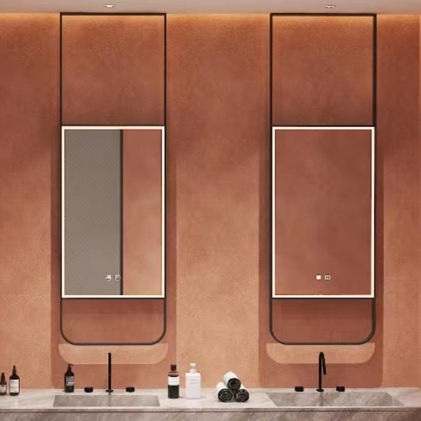 GLIM Hanging Rod Rectangular Metal Framed Custom LED Mirror