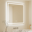 RAY Rectangular Frameless LED Mirror with Front light and Backlit | Ship today mirror