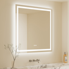 RAY Rectangular Frameless LED Mirror with Front light and Backlit | Ship today mirror