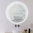 KALLOS Round Frameless Custom LED Mirror Pineapple Sandblasted Design