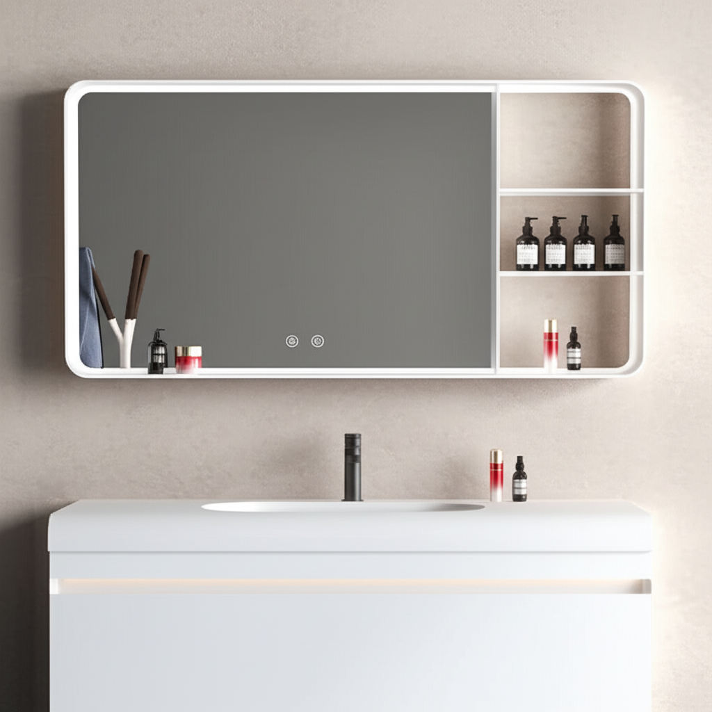 ARION Rectangular Artificial Stone Framed LED Mirror