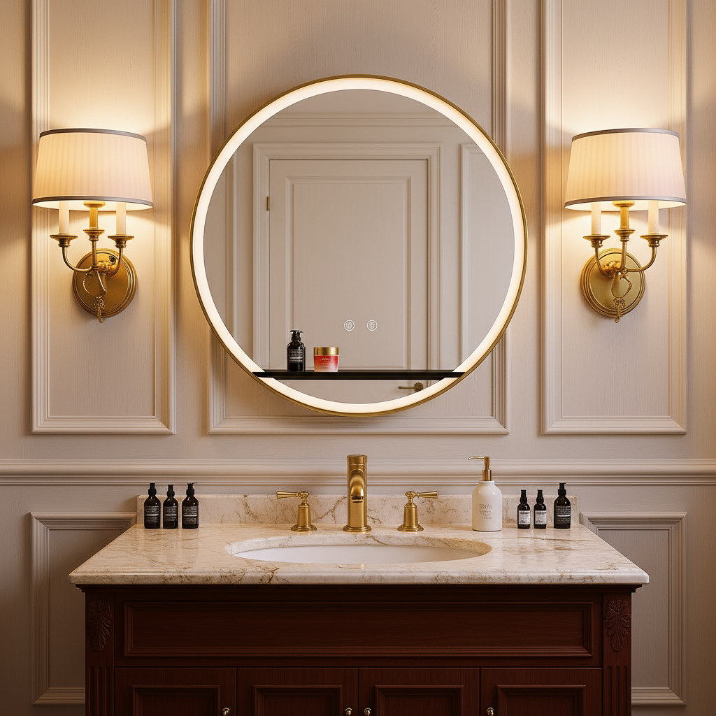 ALPHA Round Metal Framed LED Mirror
