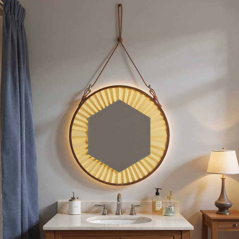 CRYSTA Round Metal Framed Custom LED Mirror