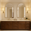 DIVINE Arched Frameless Dual Vertical Glow Stripes Custom LED Mirror