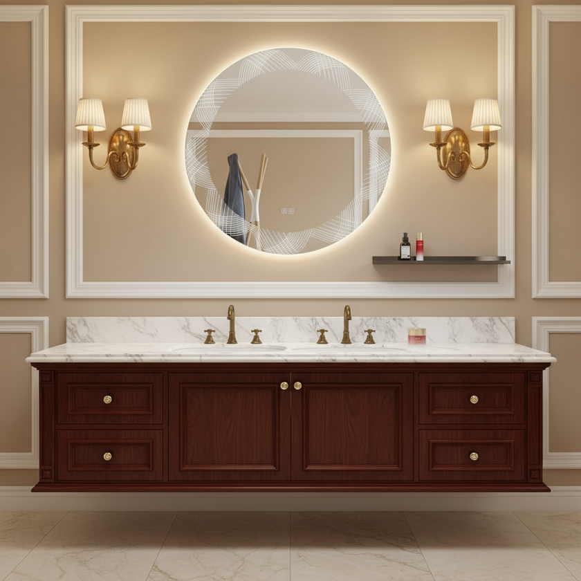 CLARO Round Acrylic Framed LED Mirror