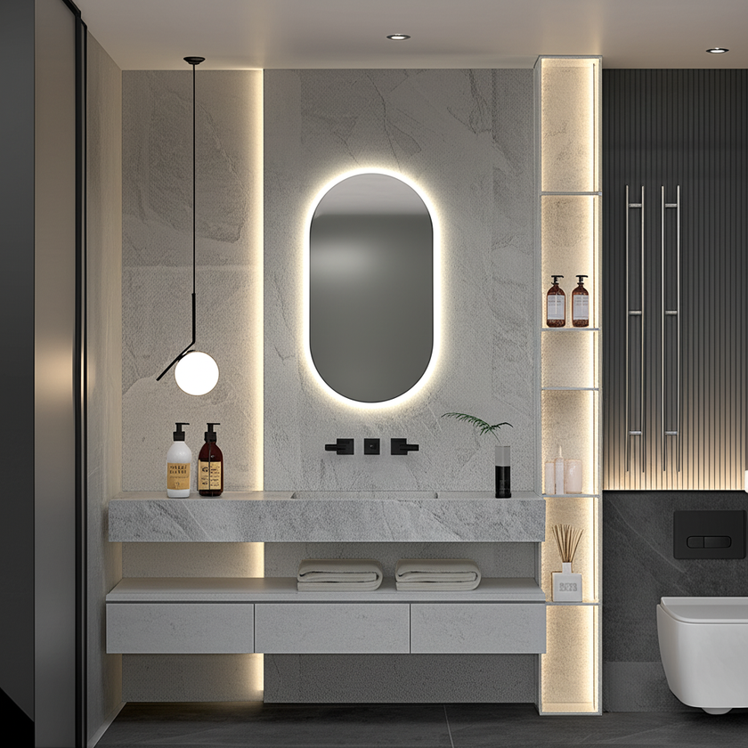 LIMNI Capsule Frameless Custom LED Mirror