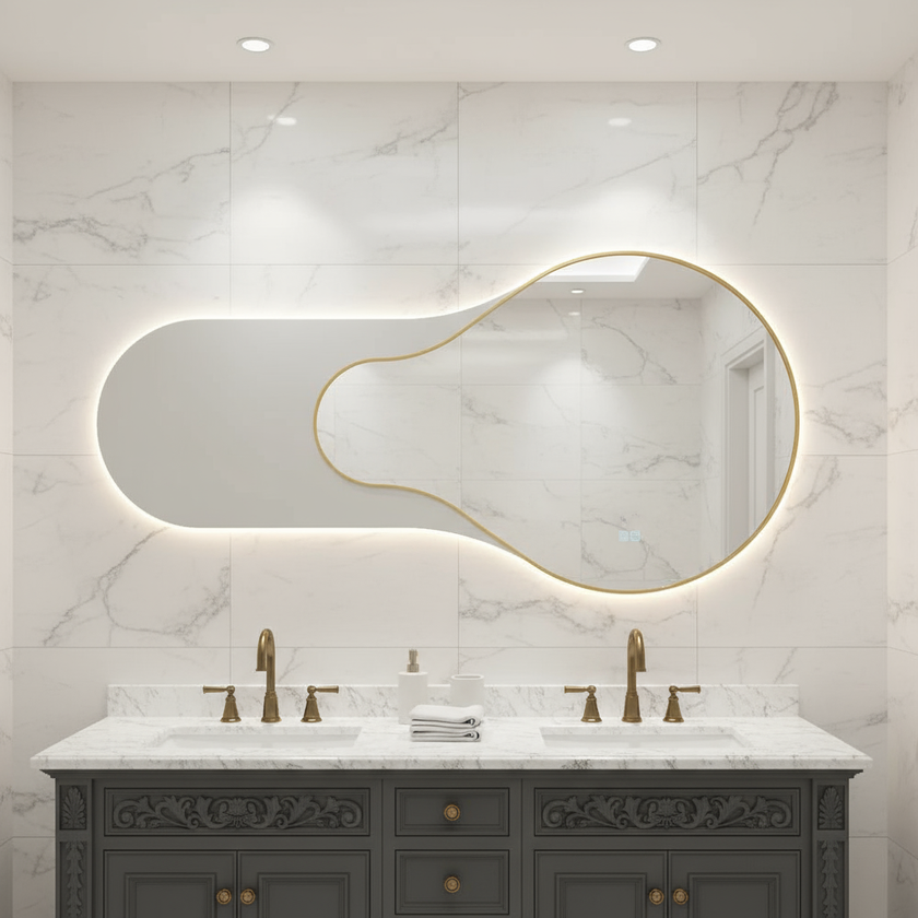 CLARION Irregular Metal Framed LED Mirror