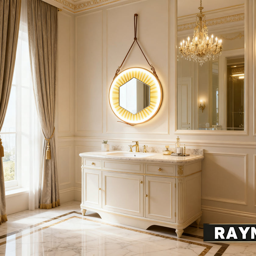 CRYSTA Round Metal Framed Custom LED Mirror