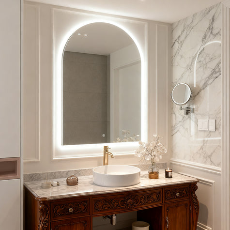ETHEREAL Arched Frameless Custom LED Mirror