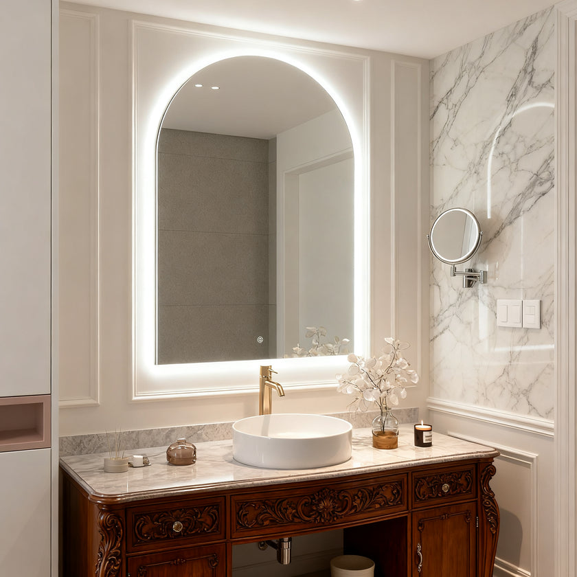 ETHEREAL Arched Frameless Custom LED Mirror