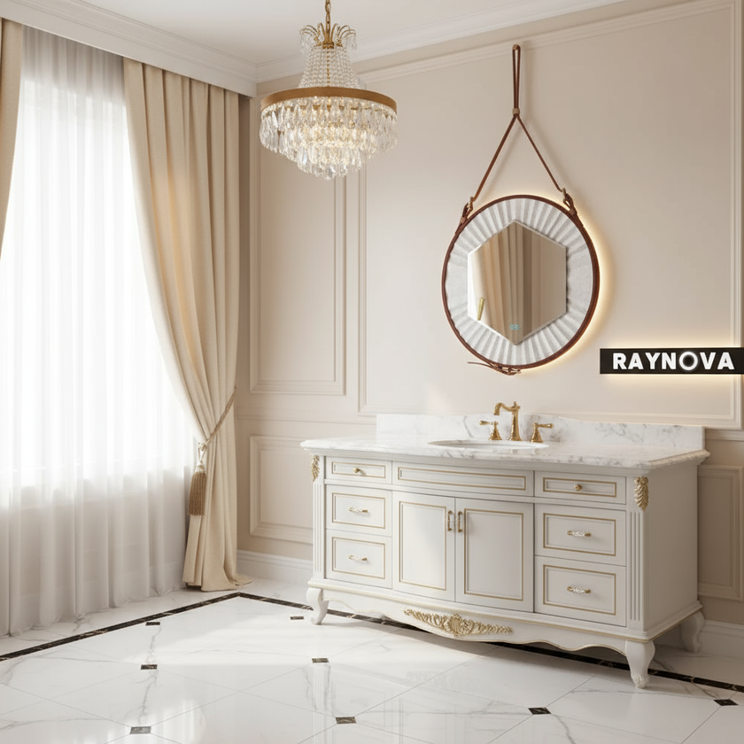 CRYSTA Round Metal Framed Custom LED Mirror