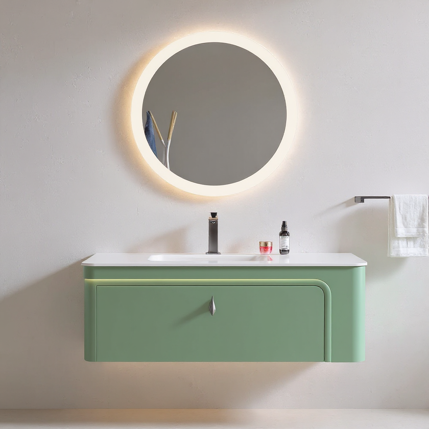 VIREO Round Acrylic Framed LED Mirror