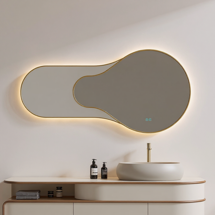 CLARION Irregular Metal Framed LED Mirror