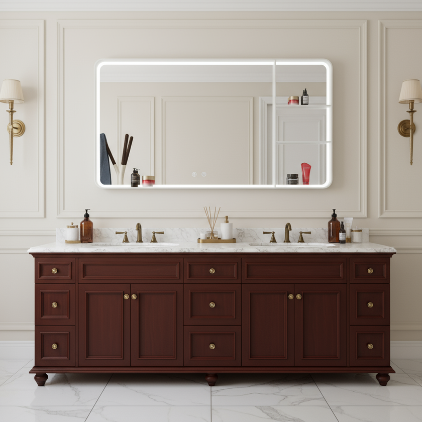 ARION Rectangular Artificial Stone Framed LED Mirror