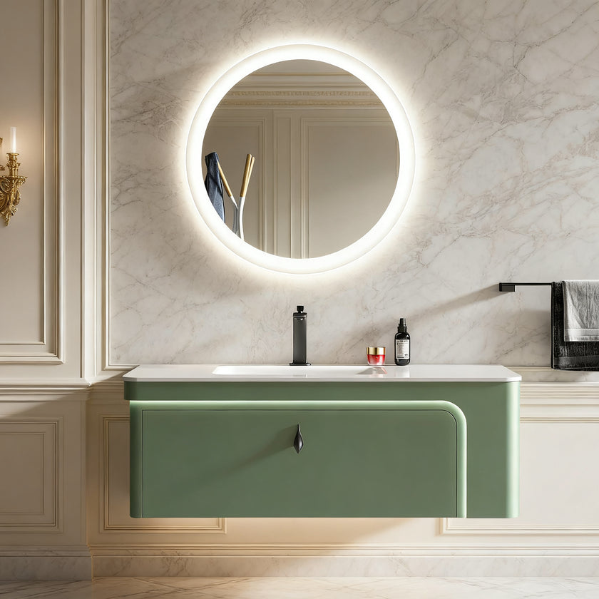 VIREO Round Acrylic Framed LED Mirror