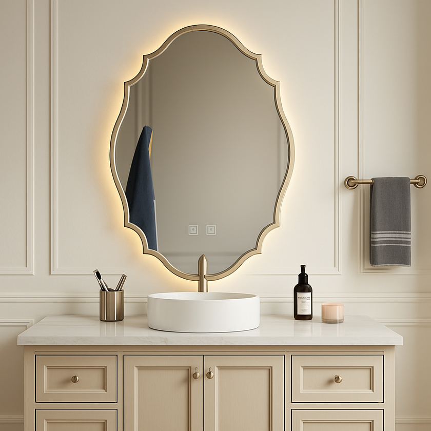 BRILLO Irregular Metal Framed Custom LED Mirror